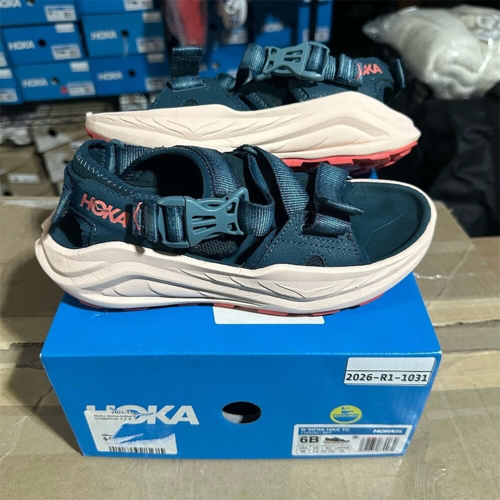 HOKA Infini Hike TC 'Blue' Vibram Hiking Sandals | Womens 6 B | EUC